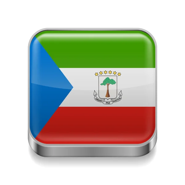 Metal  icon of Equatorial Guinea — Stock Vector