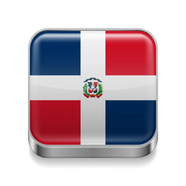 Metal  icon of Dominican Republic — Stock Vector