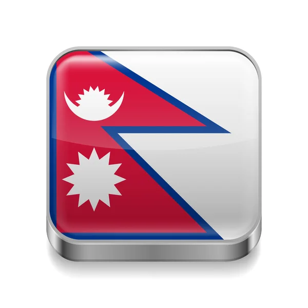 Metal  icon of Nepal — Stock Vector