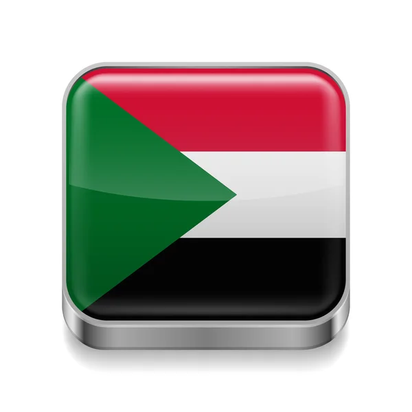 Icono de metal de Sudán — Vector de stock
