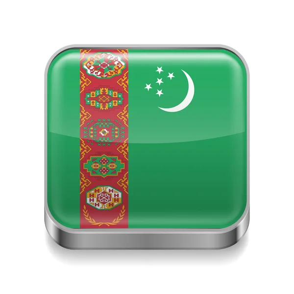 Metalen pictogram van turkmenistan — Stockvector