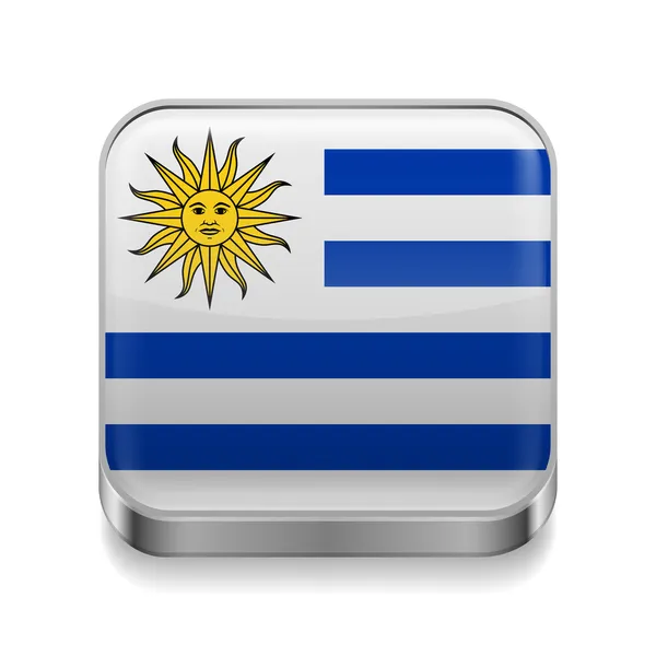 Icono de metal de Uruguay — Vector de stock