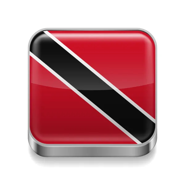 Icono de metal de Trinidad y Tobago — Vector de stock