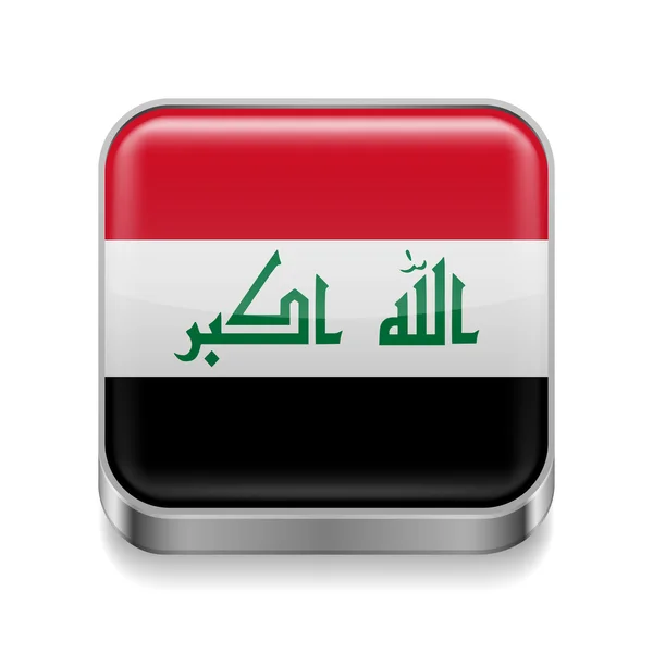 Icono de metal de Irak — Vector de stock