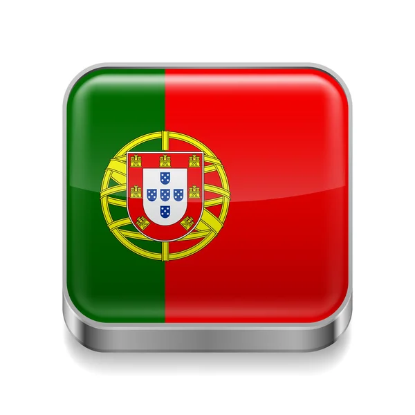 Icône métallique du Portugal — Image vectorielle