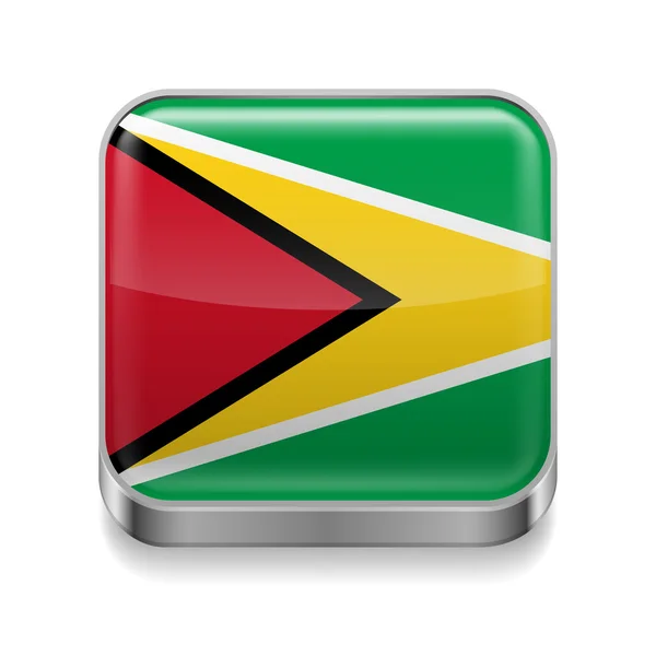 Icono de metal de Guyana — Vector de stock