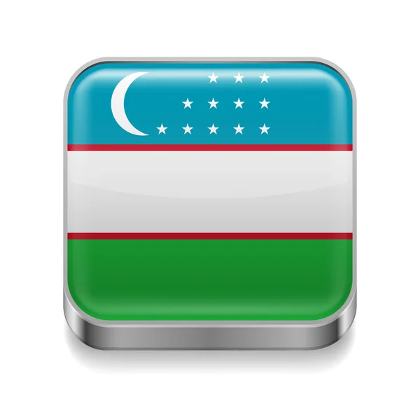 Metal  icon of Uzbekistan — Stock Vector