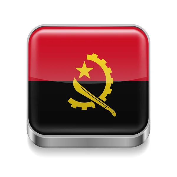 Ícone metálico de Angola — Vetor de Stock