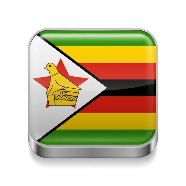 Metal  icon of Zimbabwe — Stock Vector