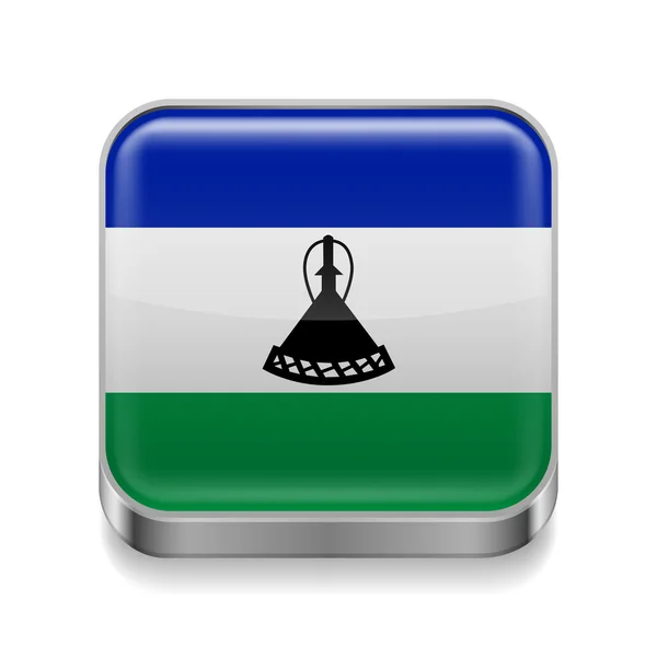 Metal  icon of Lesotho — Stock Vector