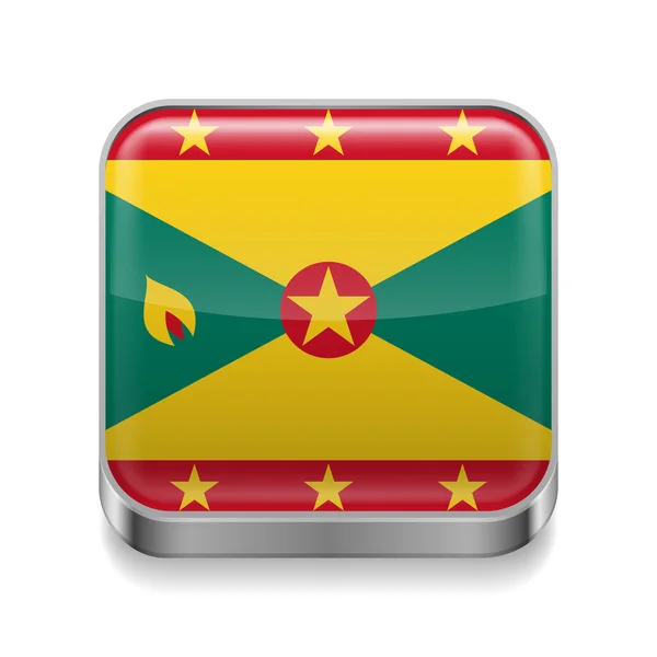 Metal  icon of Grenada — Stock Vector