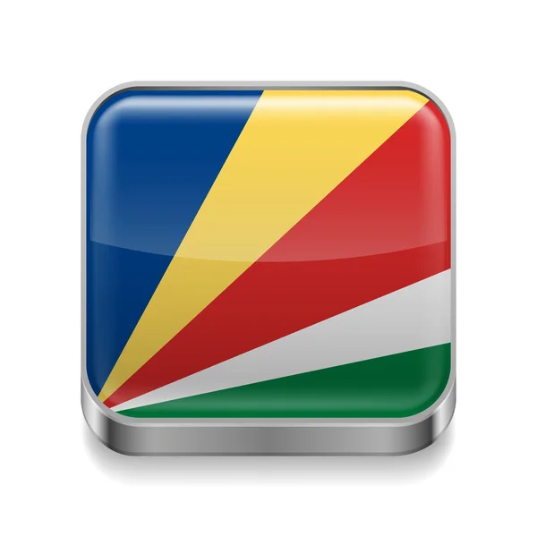 Icône métal des Seychelles — Image vectorielle