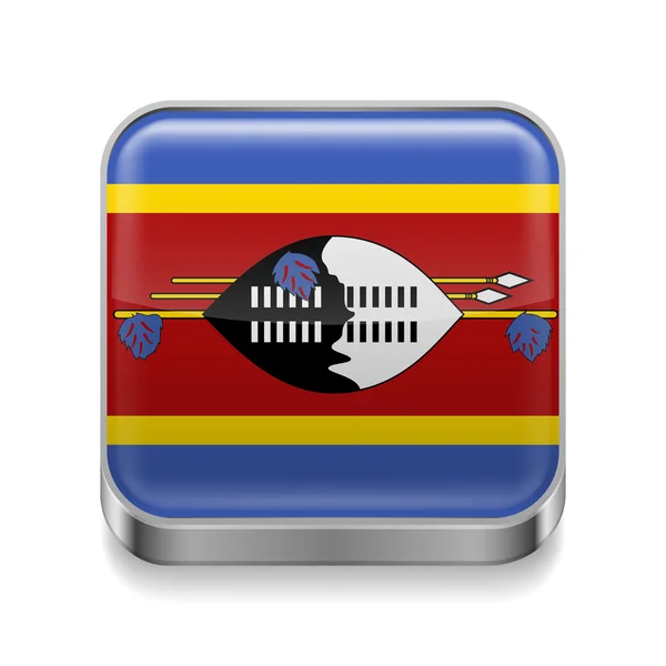 Icône métal du Swaziland — Image vectorielle