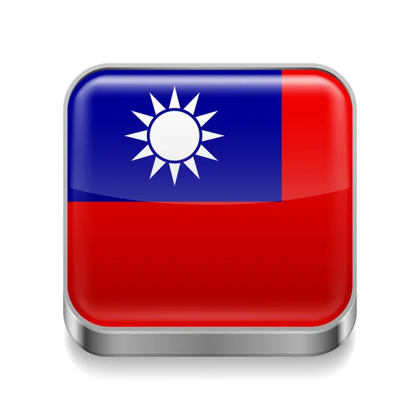 Metal  icon of Taiwan — Stock Vector