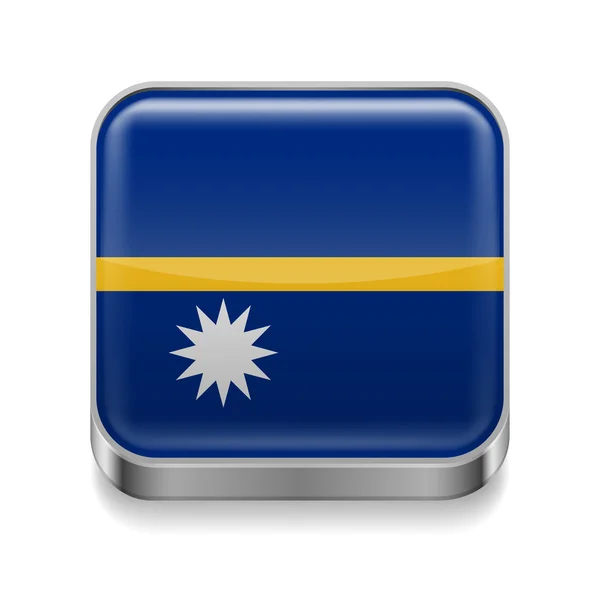 Metal  icon of Nauru — Stock Vector