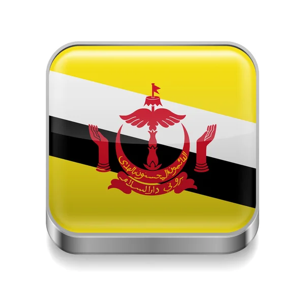 Ícone de metal de Brunei — Vetor de Stock