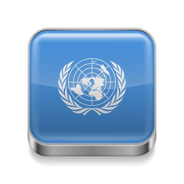 Ícone metálico das Nações Unidas —  Vetores de Stock