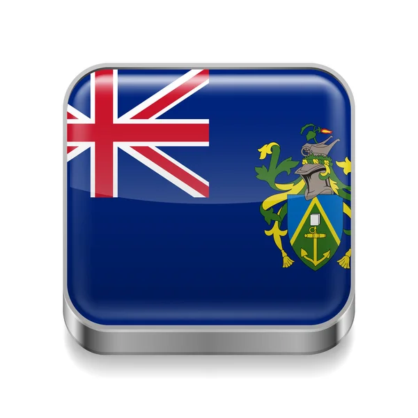 Ícone de metal das ilhas Pitcairn — Vetor de Stock