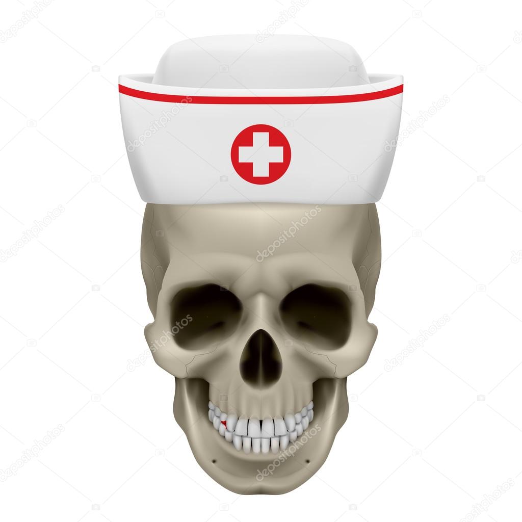 Skull in nurse cap