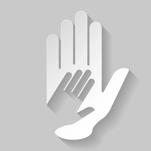 Papier helpende hand — Stockvector