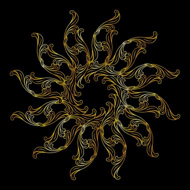 altın çiçek desenli