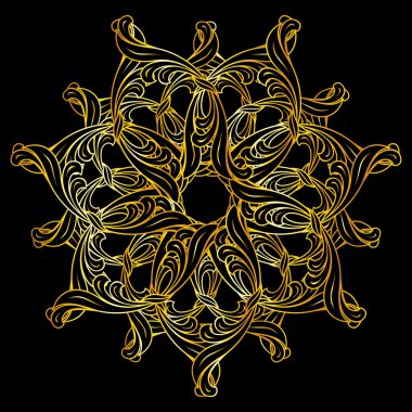 altın çiçek desenli