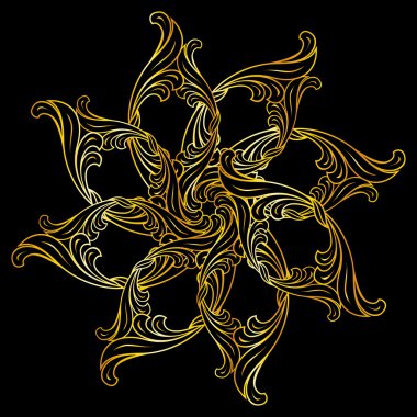 altın çiçek desenli