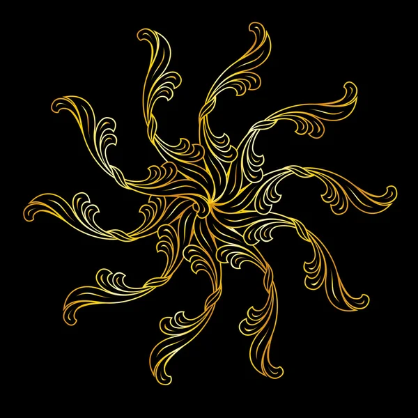 Golden blomstermønster – Stock-vektor