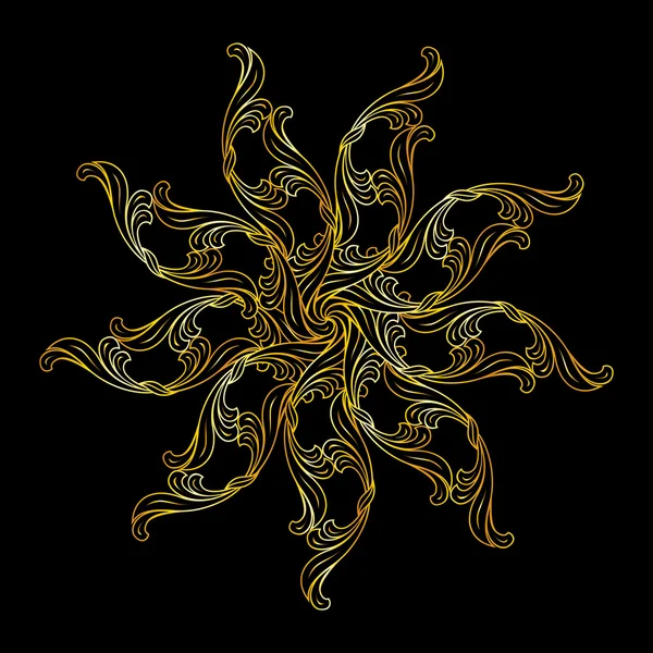 Goldenes Blumenmuster — Stockvektor