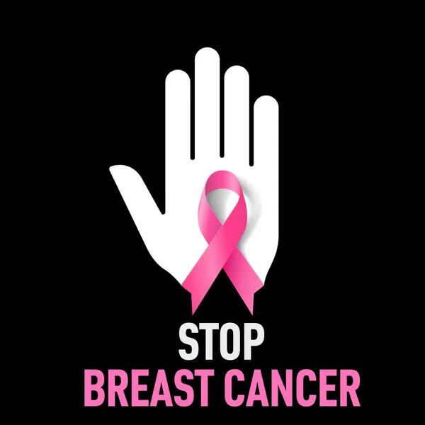 停止乳腺癌癌症标志 — 图库矢量图片