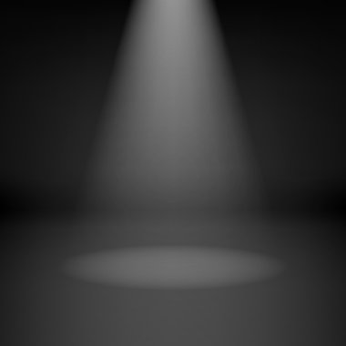 boş spot ışık ile karanlık bir odada