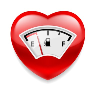 Heart with fuel indicator clipart