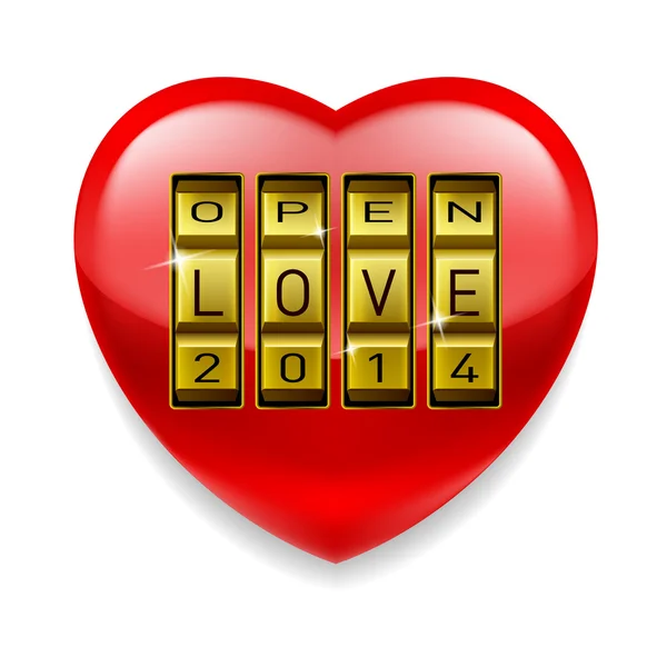 Open  Love heart — Stock Vector