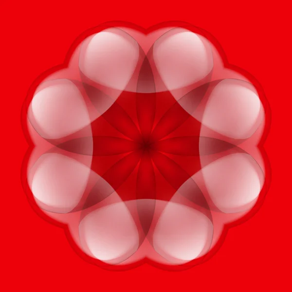 Flor abstracta sobre fondo rojo — Vector de stock