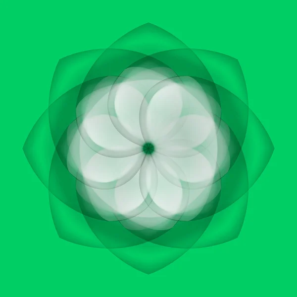 Flor abstrata em fundo verde — Vetor de Stock