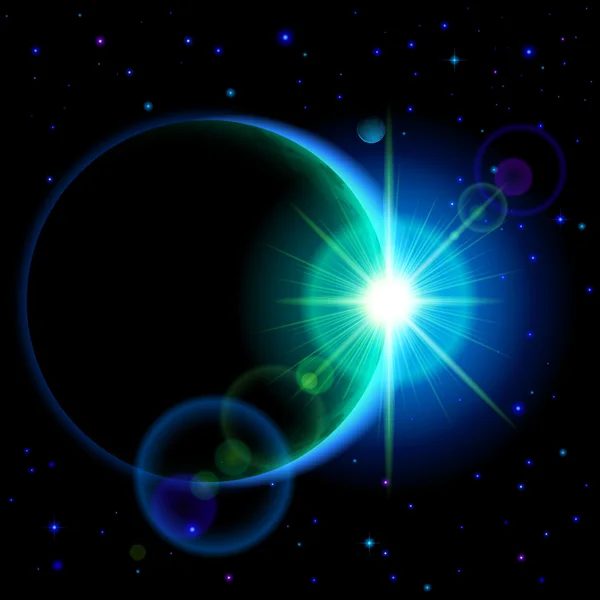 Темна планета з полум'ям — стоковий вектор
