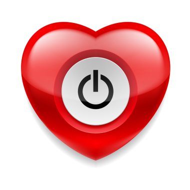 Heart with powe button clipart