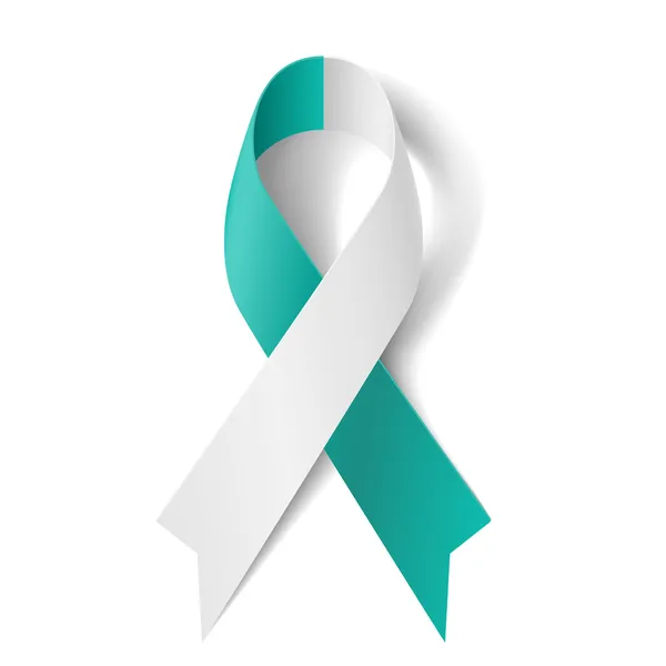 Teal and white ribbon — Stock Vector