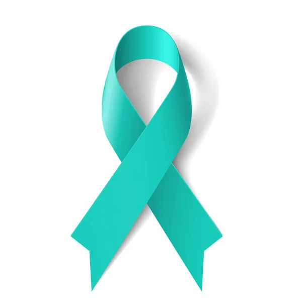 Teal ribbon — Stock Vector