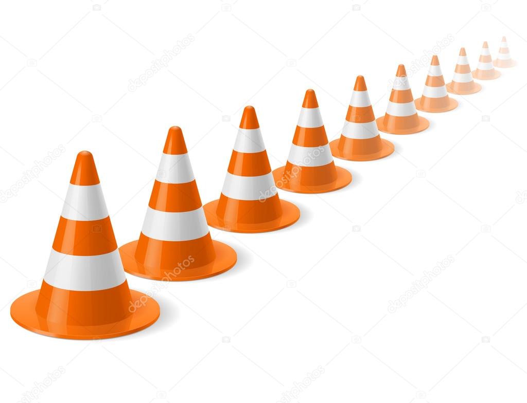 Row of traffic cones