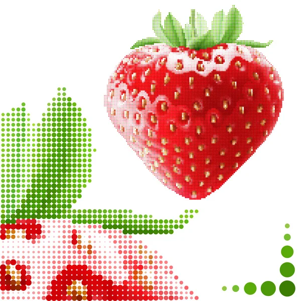 Halftone strawberry illustration — Stock Vector