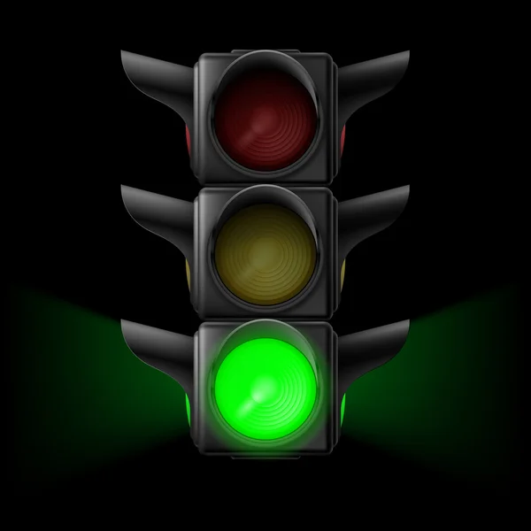 Traffic light with green on — Stock Vector