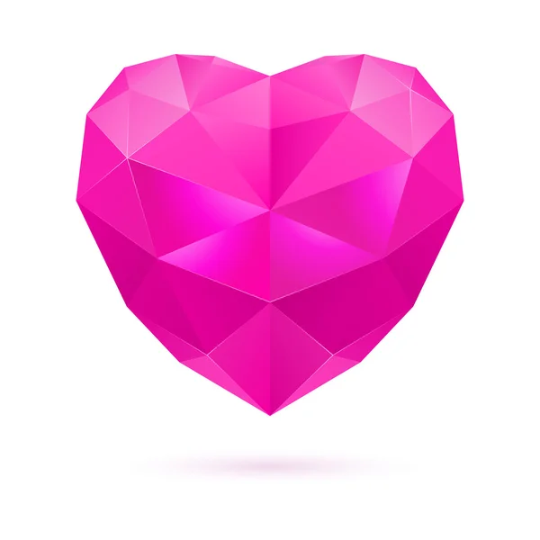 Coeur polygone rose — Image vectorielle