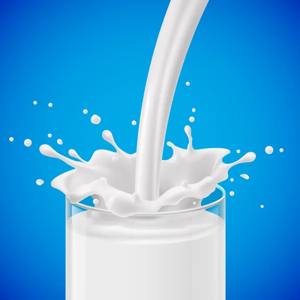 Pouring milk into glass — Stock Vector