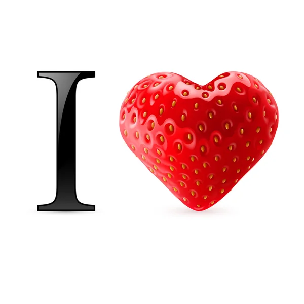 I love strawberry — Stock Vector