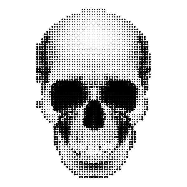 Halftone skull — Stock Vector