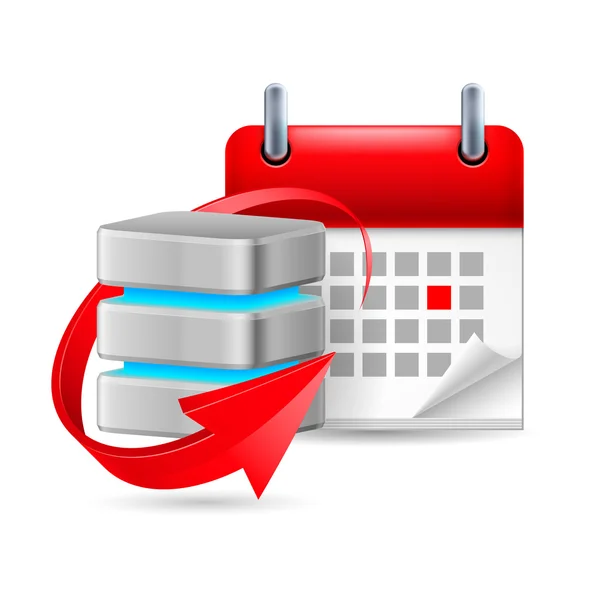 Firma del database e calendario — Vettoriale Stock