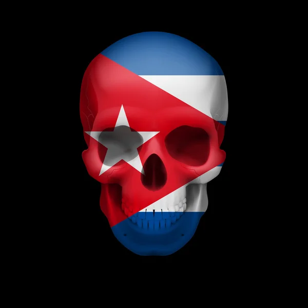 Cubaanse vlag schedel — Stockvector