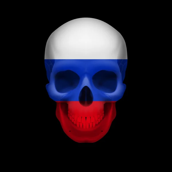 Totenkopf mit russischer Flagge — Stockvektor