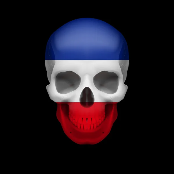 Yugoslavian flag skull — Stock Vector
